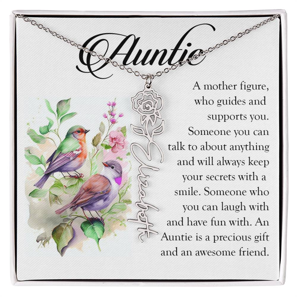 Aunt Gift, Name Flower Necklace