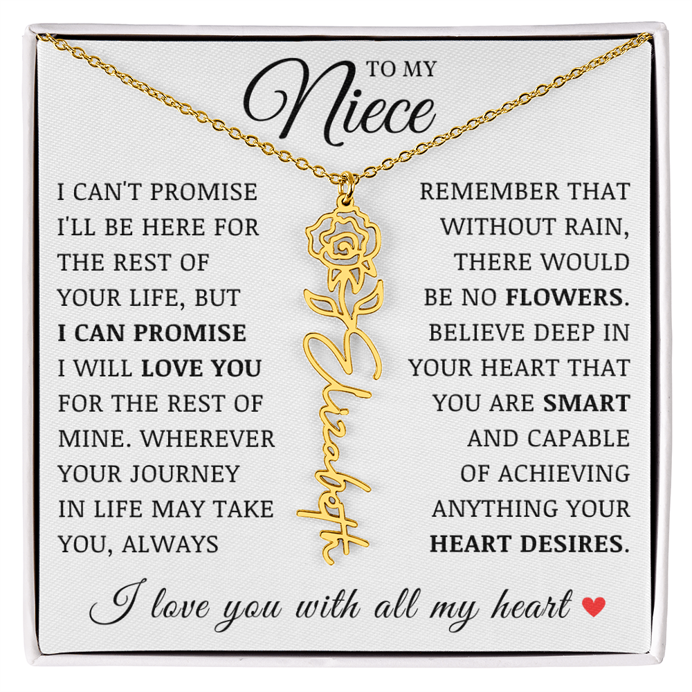 Niece Name Flower Necklace