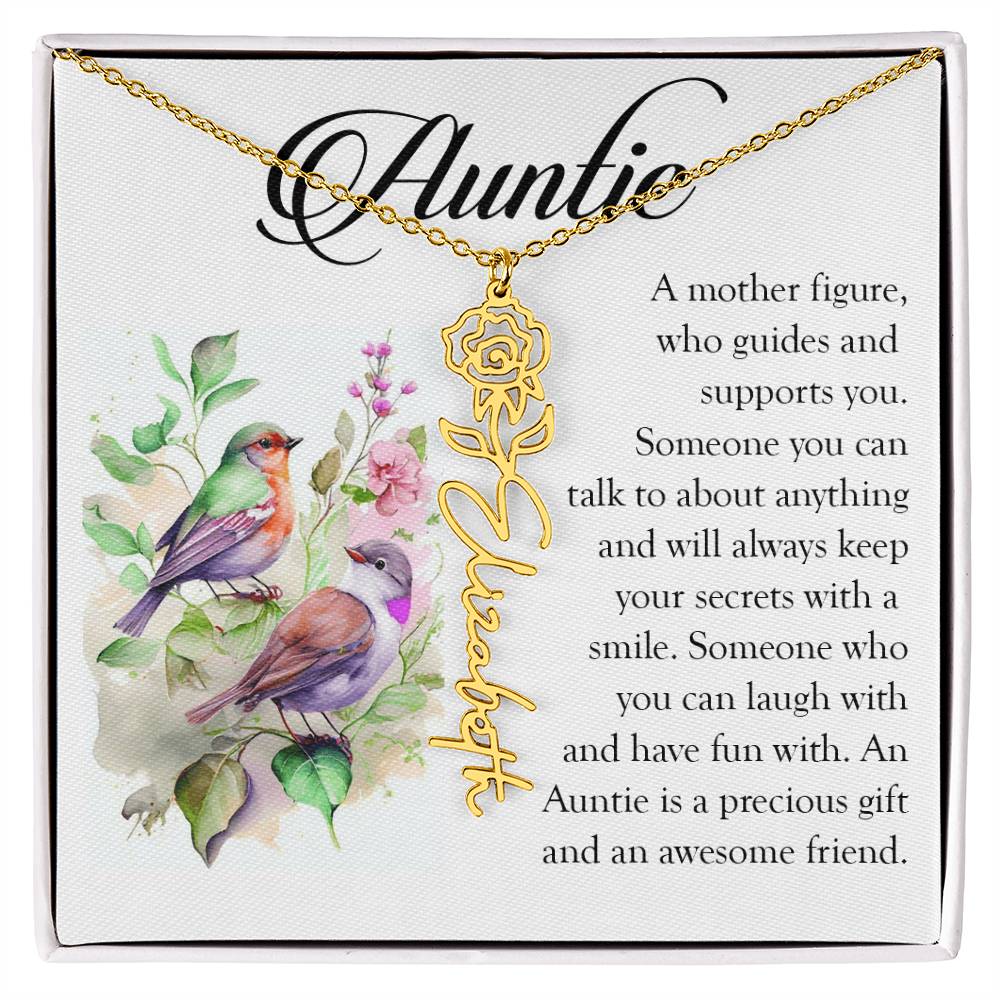 Aunt Gift, Name Flower Necklace