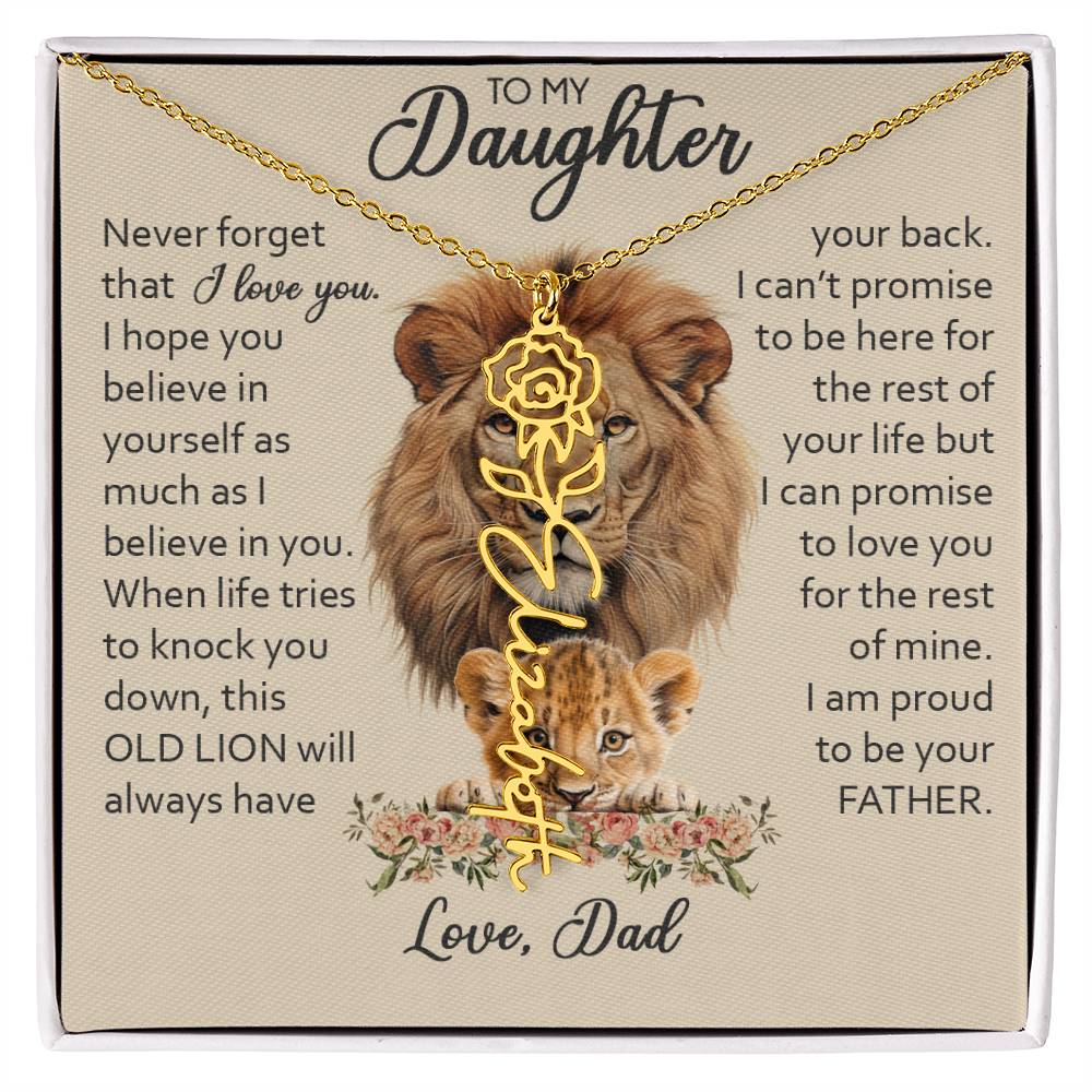 To My Daughter, Birth Flower Name Necklace