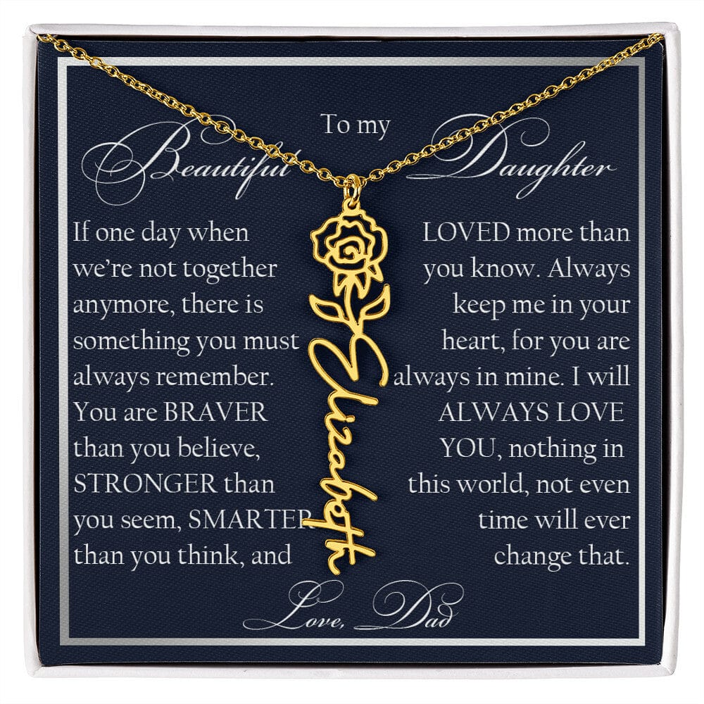 To My Beautiful Daughter, Name Flower Necklace
