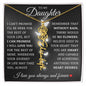 To My Daughter "No Rain No Flowers" Name Necklace