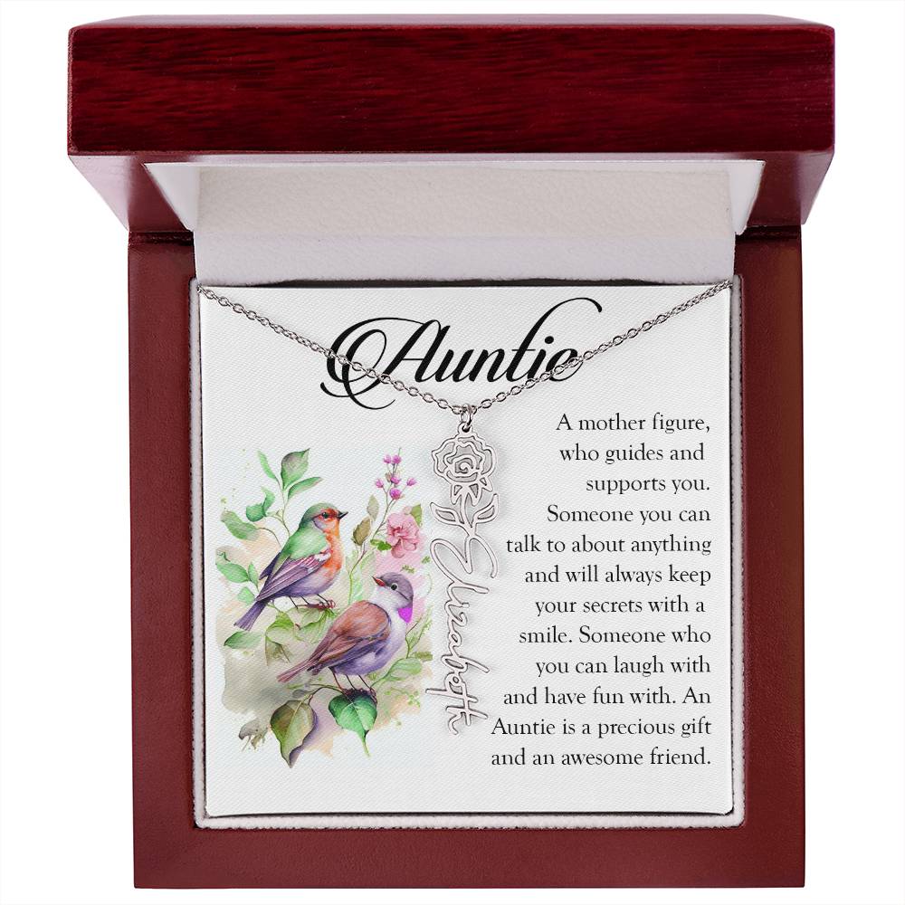 Aunt Gift, Name Flower Necklace