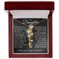 To My Daughter "No Rain No Flowers" Name Necklace