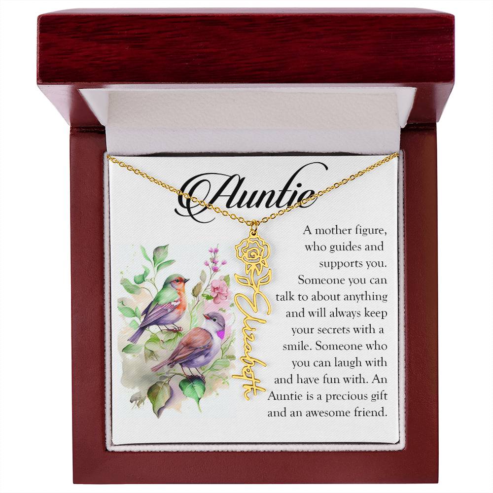 Aunt Gift, Name Flower Necklace