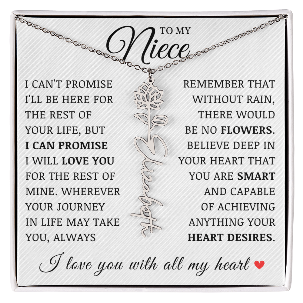 Niece Name Flower Necklace