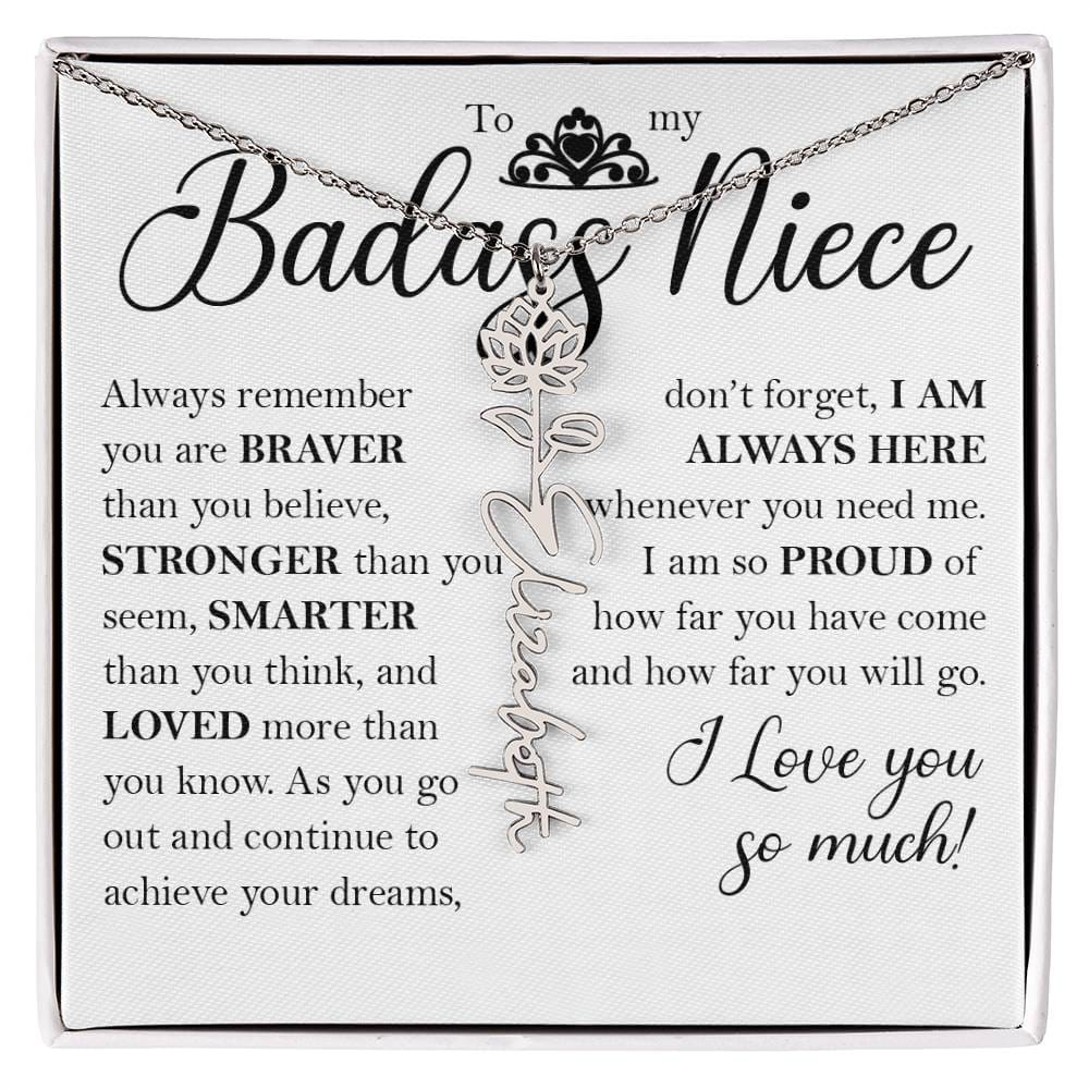 Nice Gift, Name Flower Necklace