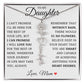 To My Daughter "No Rain No Flowers" Custom Flower Name Necklace