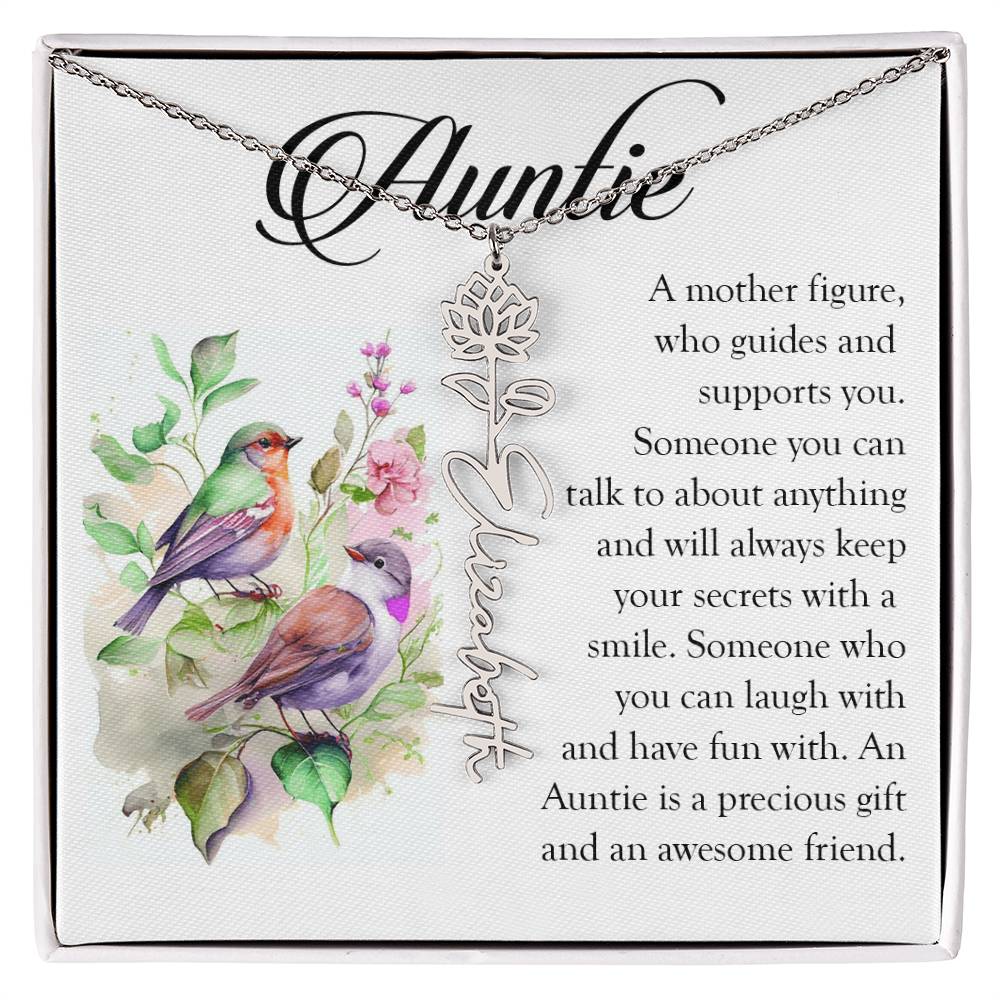Aunt Gift, Name Flower Necklace
