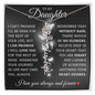 To My Daughter "No Rain No Flowers" Name Necklace