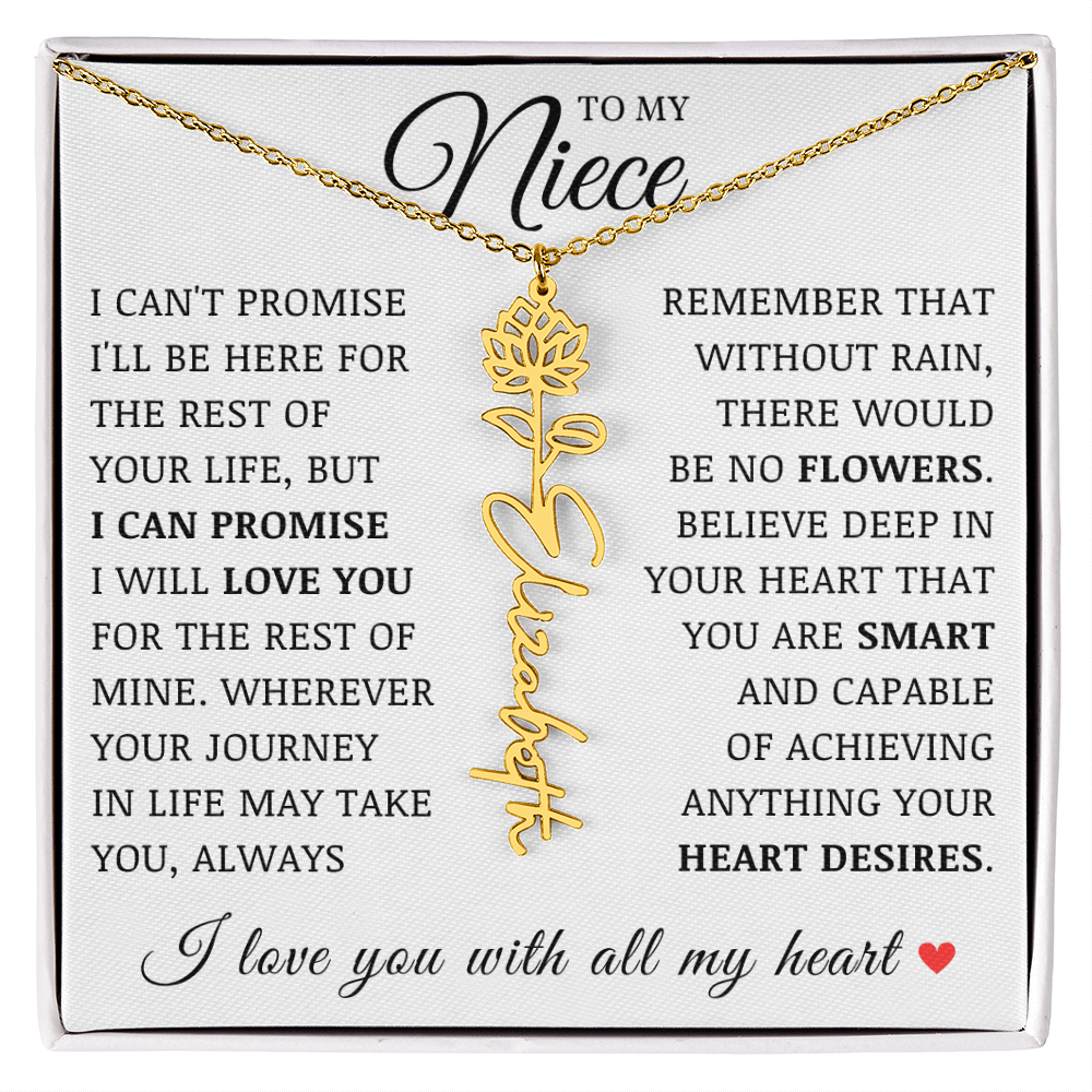 Niece Name Flower Necklace