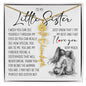 To My Little Sister, Name Flower Necklace