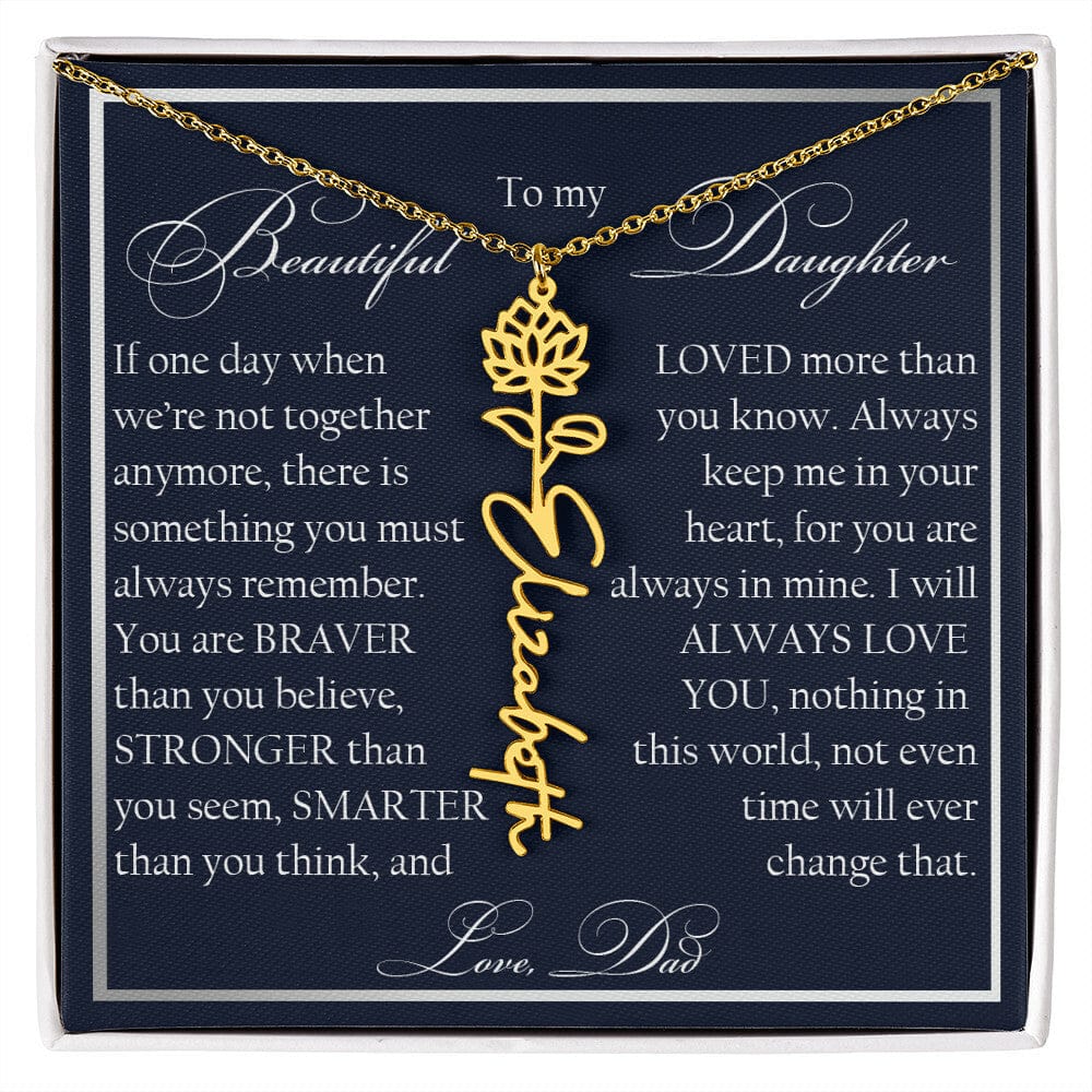 To My Beautiful Daughter, Name Flower Necklace