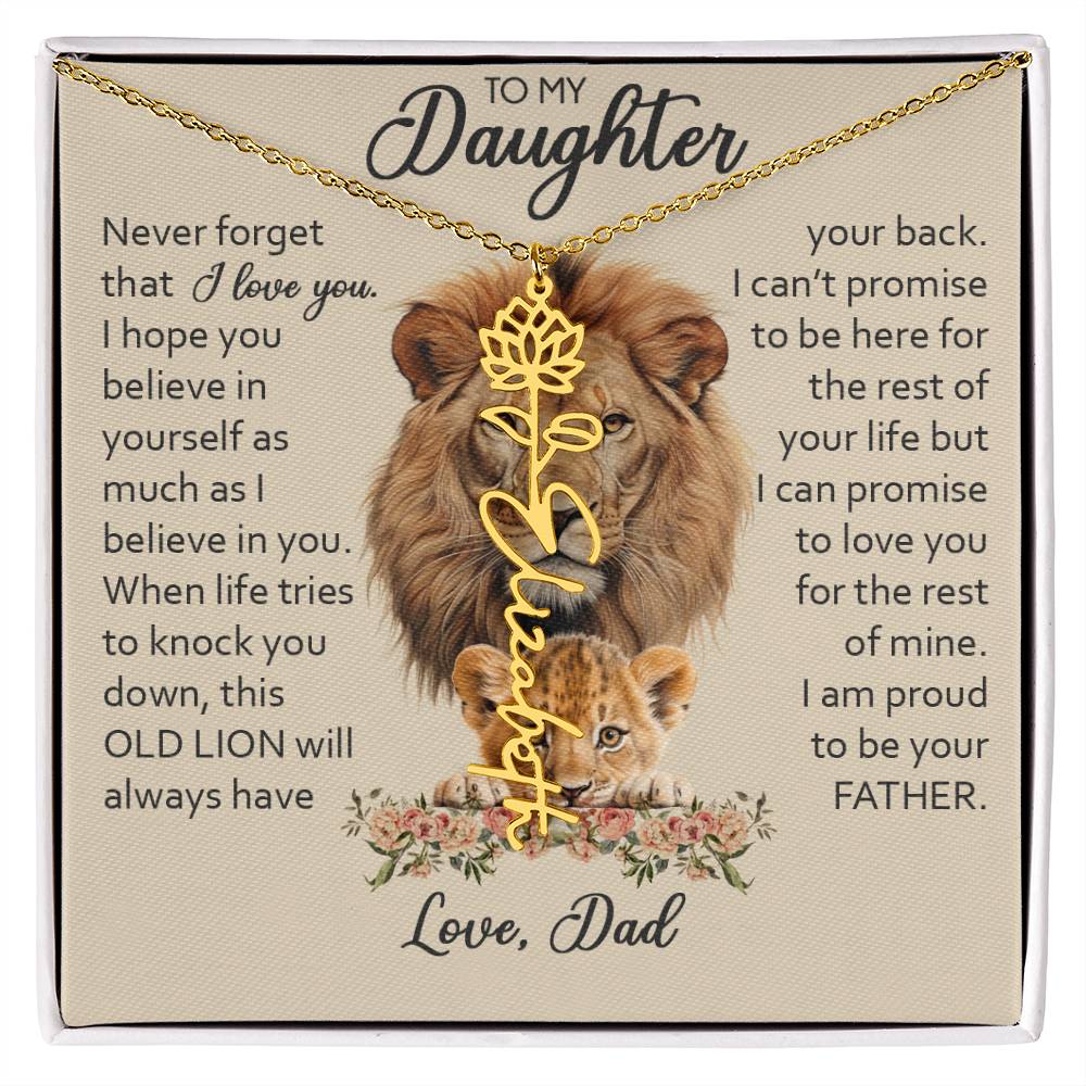 To My Daughter, Birth Flower Name Necklace