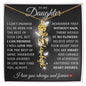 To My Daughter "No Rain No Flowers" Name Necklace