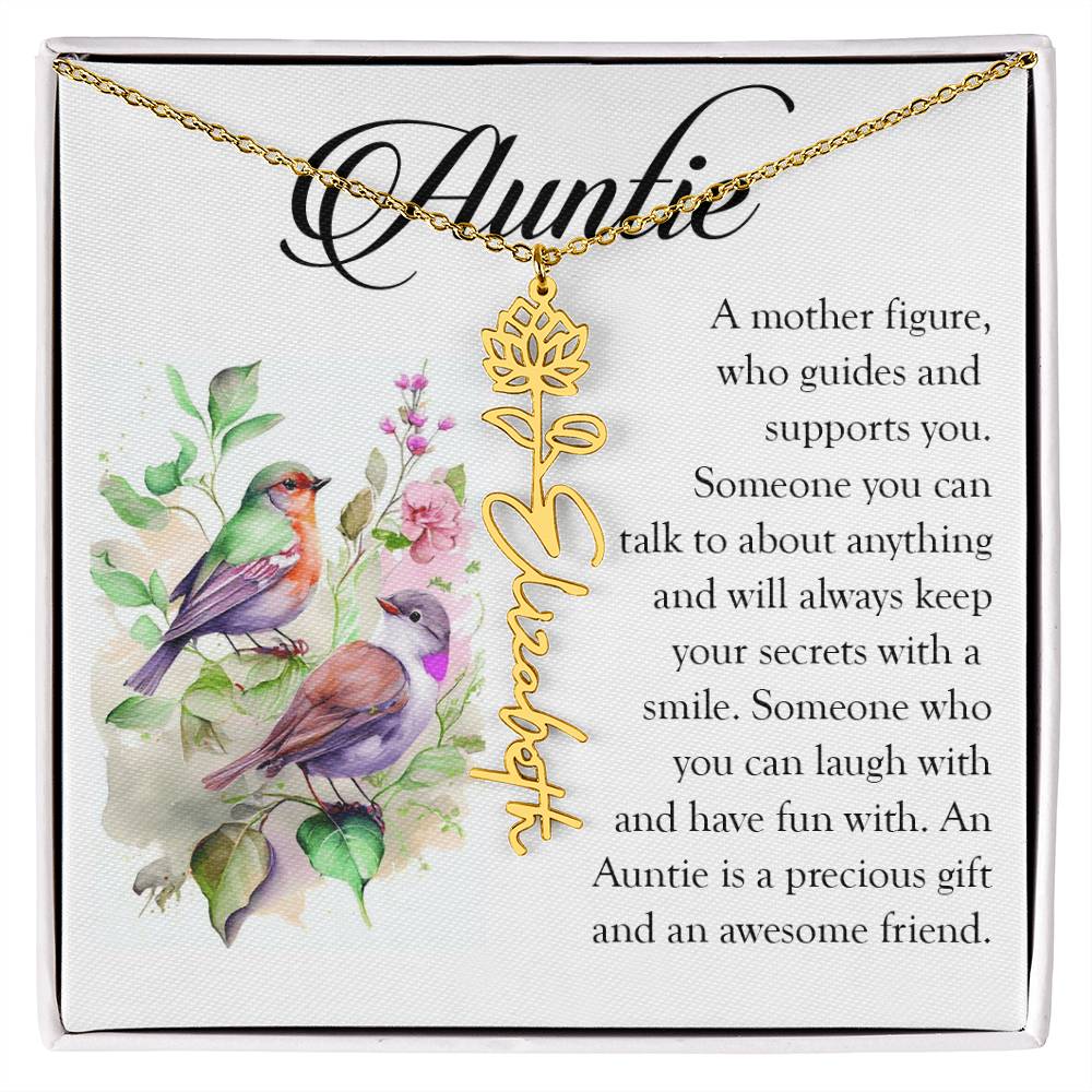 Aunt Gift, Name Flower Necklace