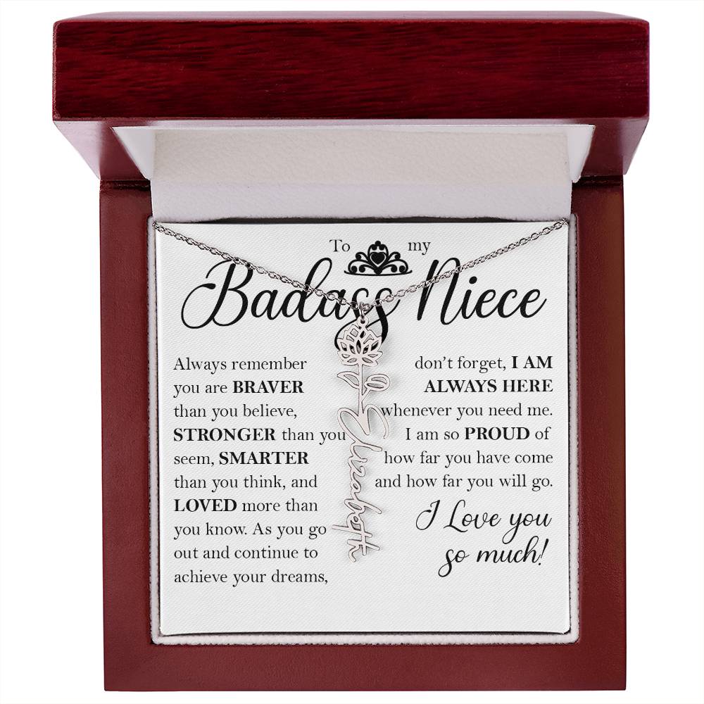 Nice Gift, Name Flower Necklace