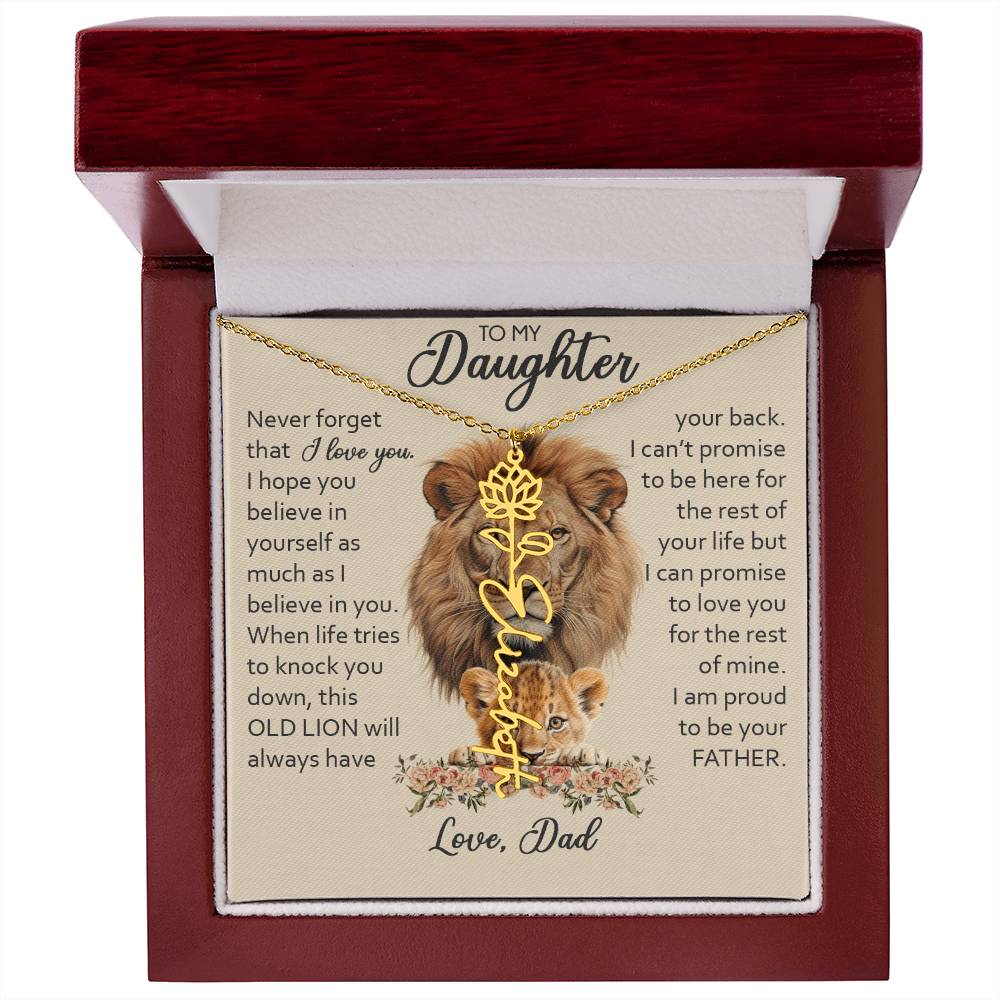 To My Daughter, Birth Flower Name Necklace