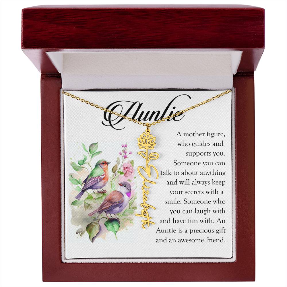 Aunt Gift, Name Flower Necklace