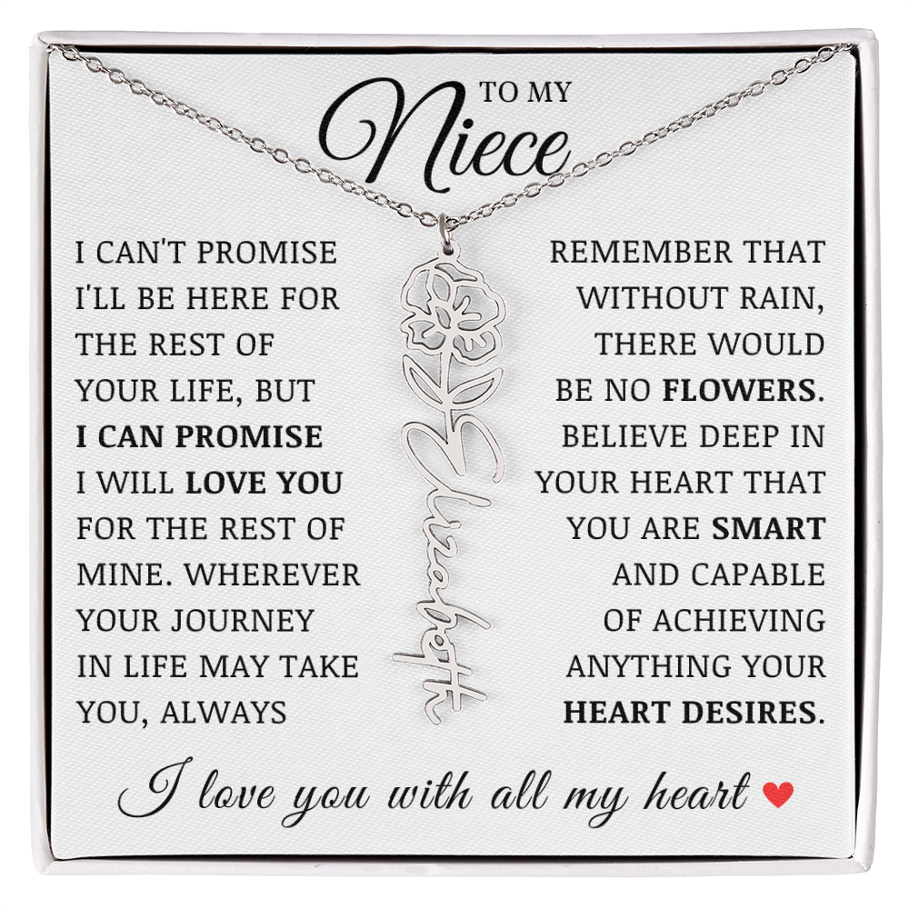 Niece Name Flower Necklace