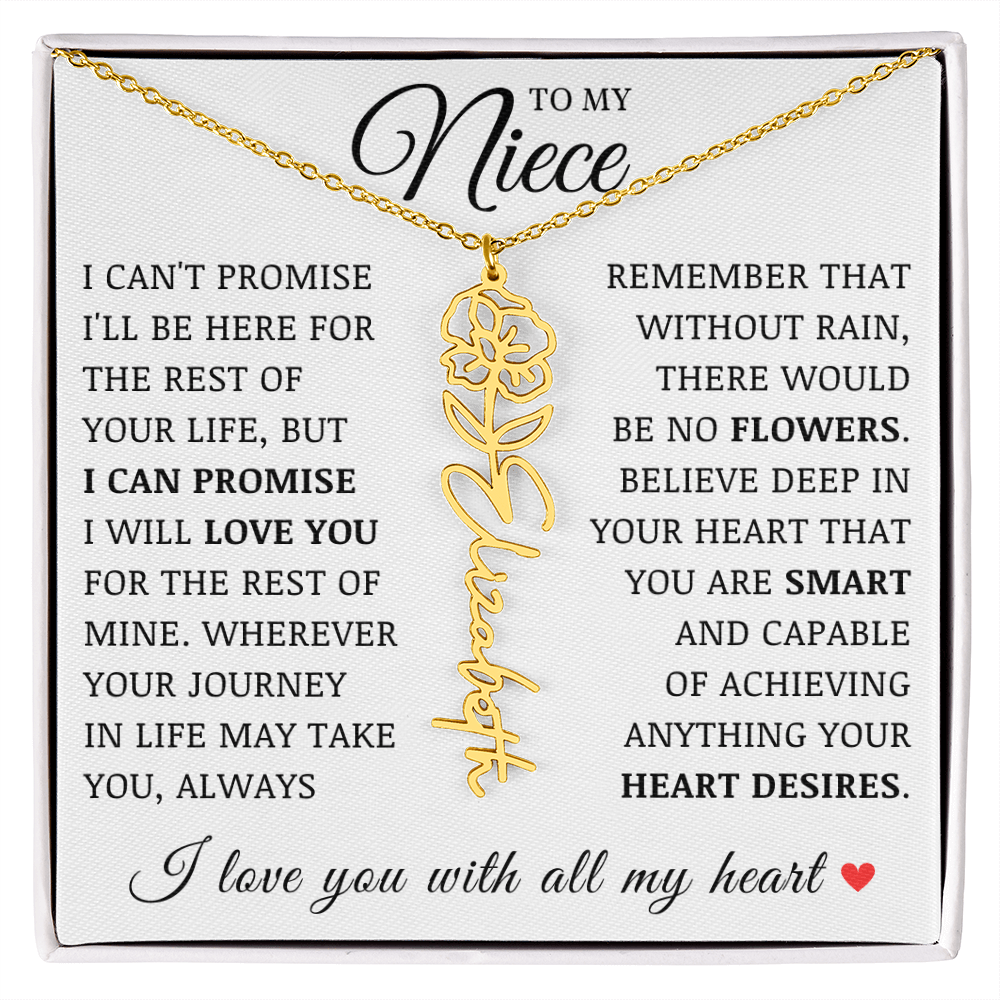 Niece Name Flower Necklace