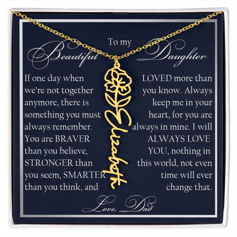 To My Beautiful Daughter, Name Flower Necklace
