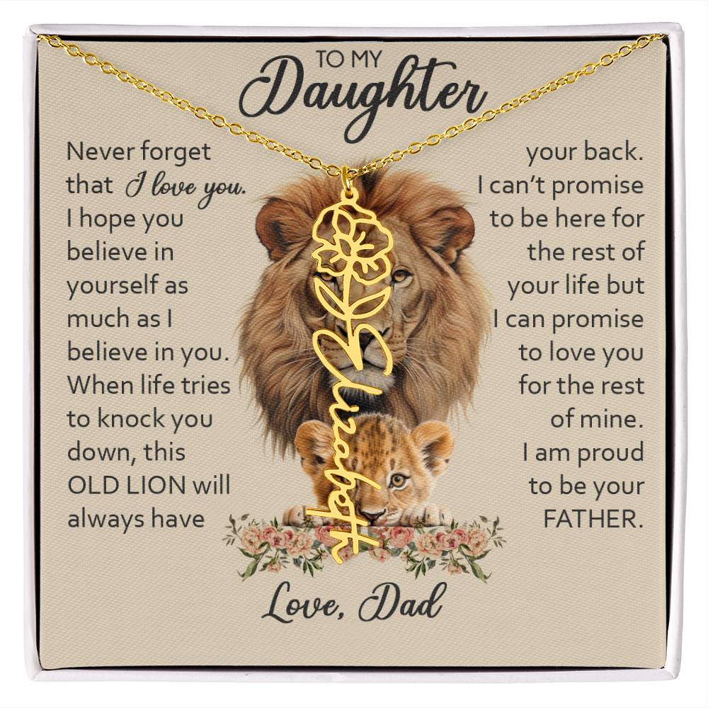 To My Daughter, Birth Flower Name Necklace