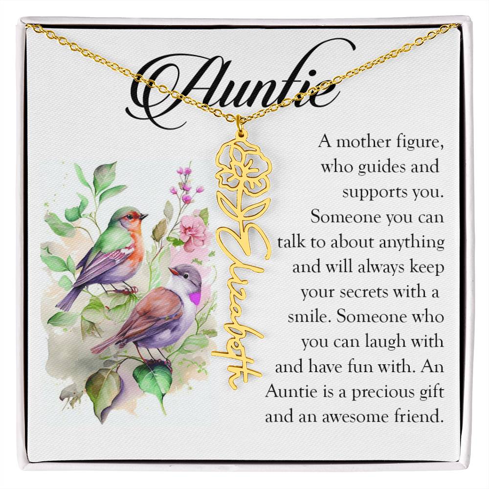 Aunt Gift, Name Flower Necklace