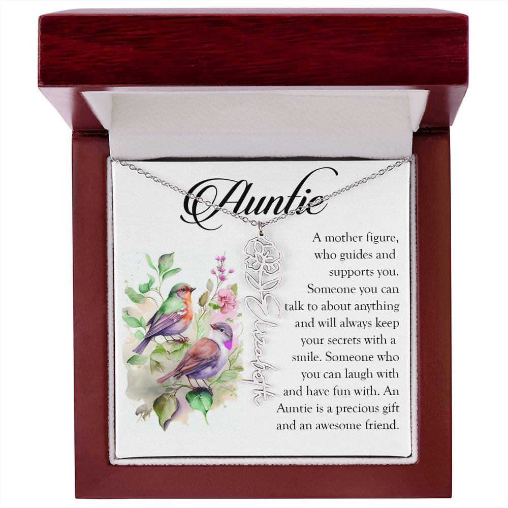 Aunt Gift, Name Flower Necklace