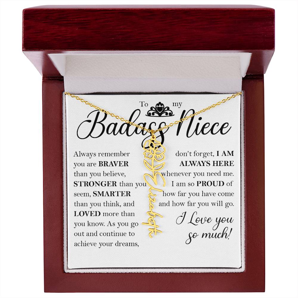 Nice Gift, Name Flower Necklace