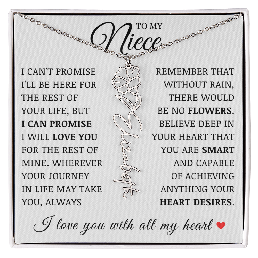 Niece Name Flower Necklace