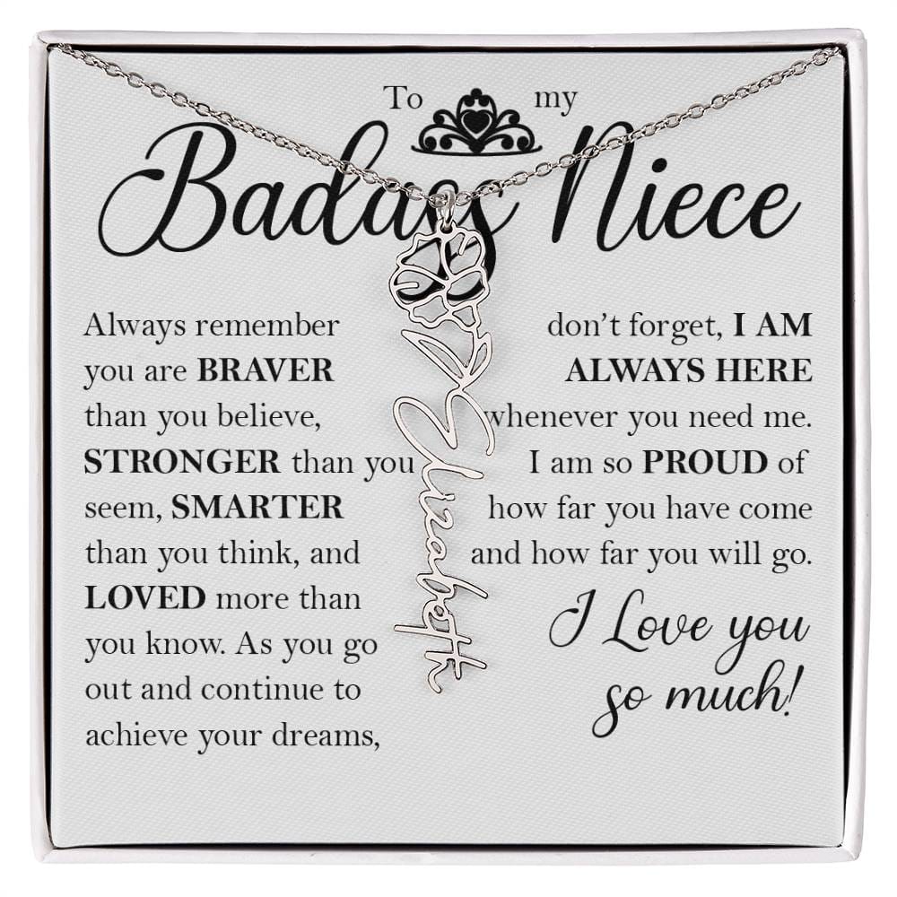 Nice Gift, Name Flower Necklace