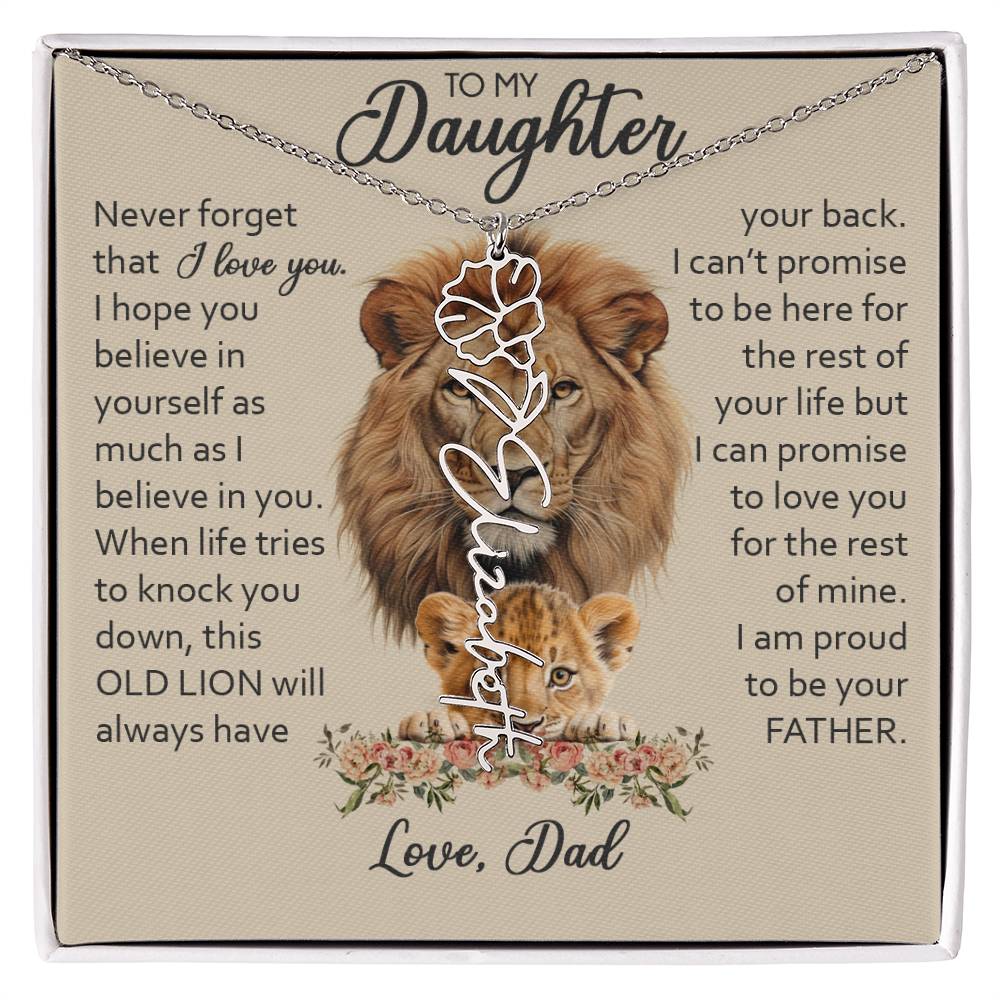 To My Daughter, Birth Flower Name Necklace