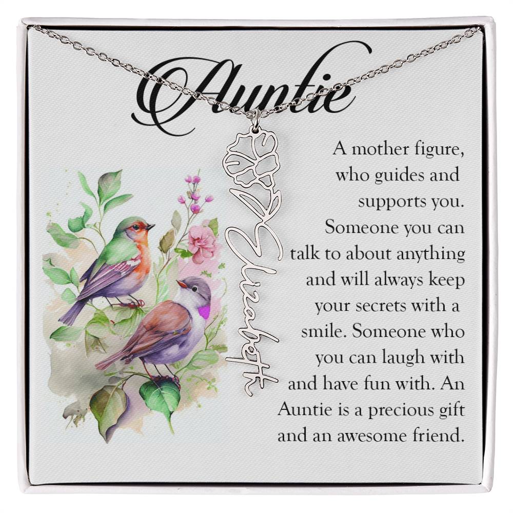 Aunt Gift, Name Flower Necklace
