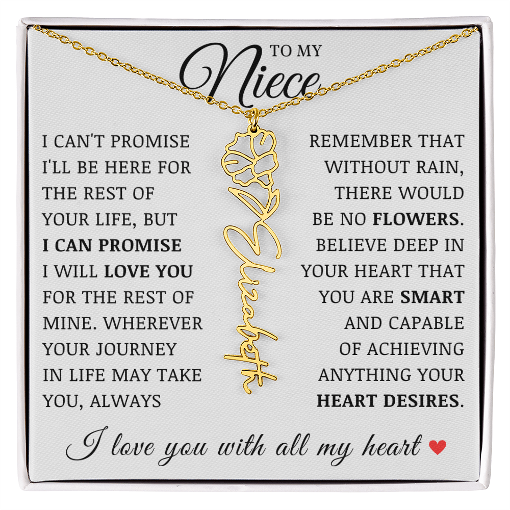 Niece Name Flower Necklace