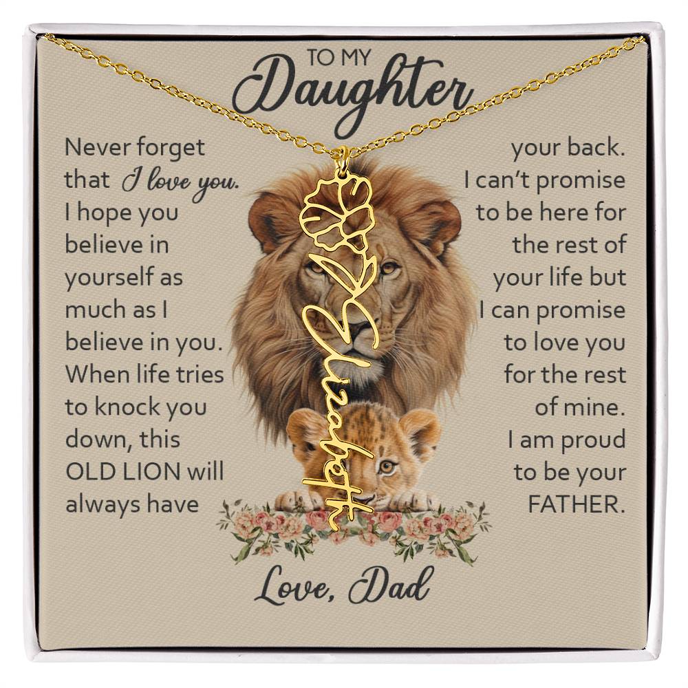 To My Daughter, Birth Flower Name Necklace