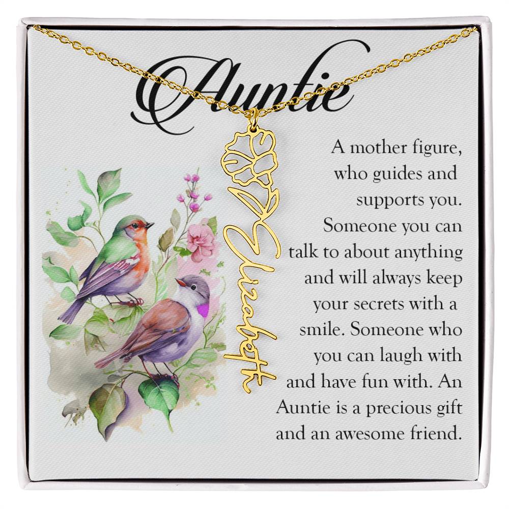Aunt Gift, Name Flower Necklace