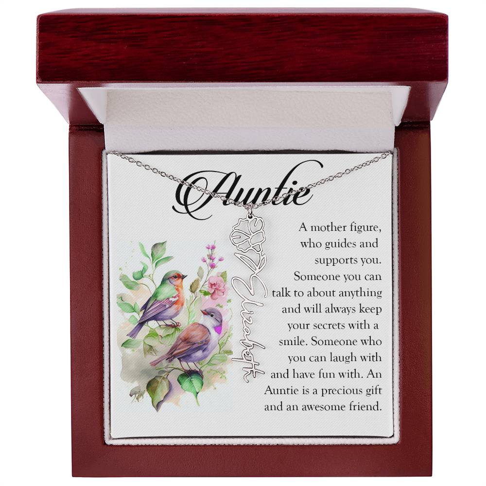 Aunt Gift, Name Flower Necklace
