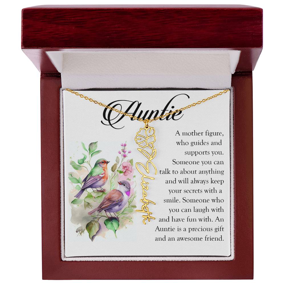 Aunt Gift, Name Flower Necklace