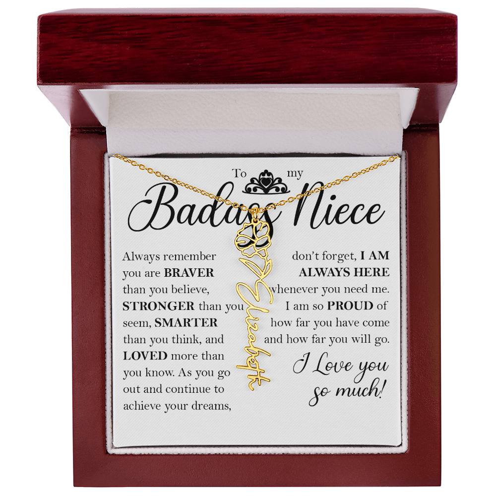Nice Gift, Name Flower Necklace