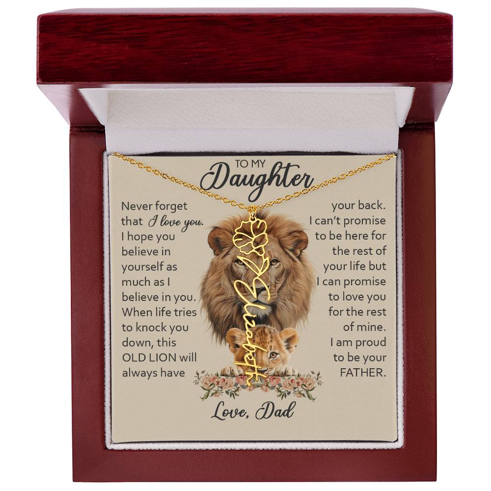To My Daughter, Birth Flower Name Necklace