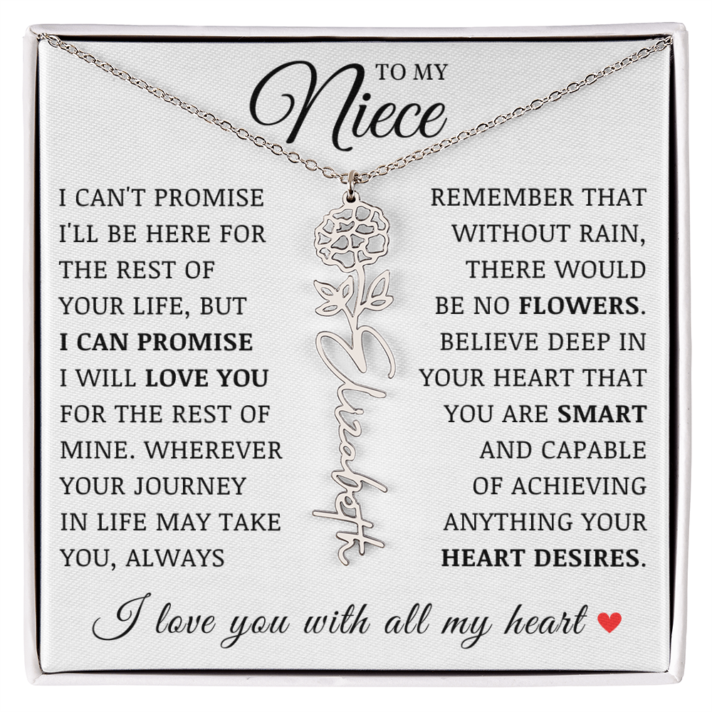 Niece Name Flower Necklace