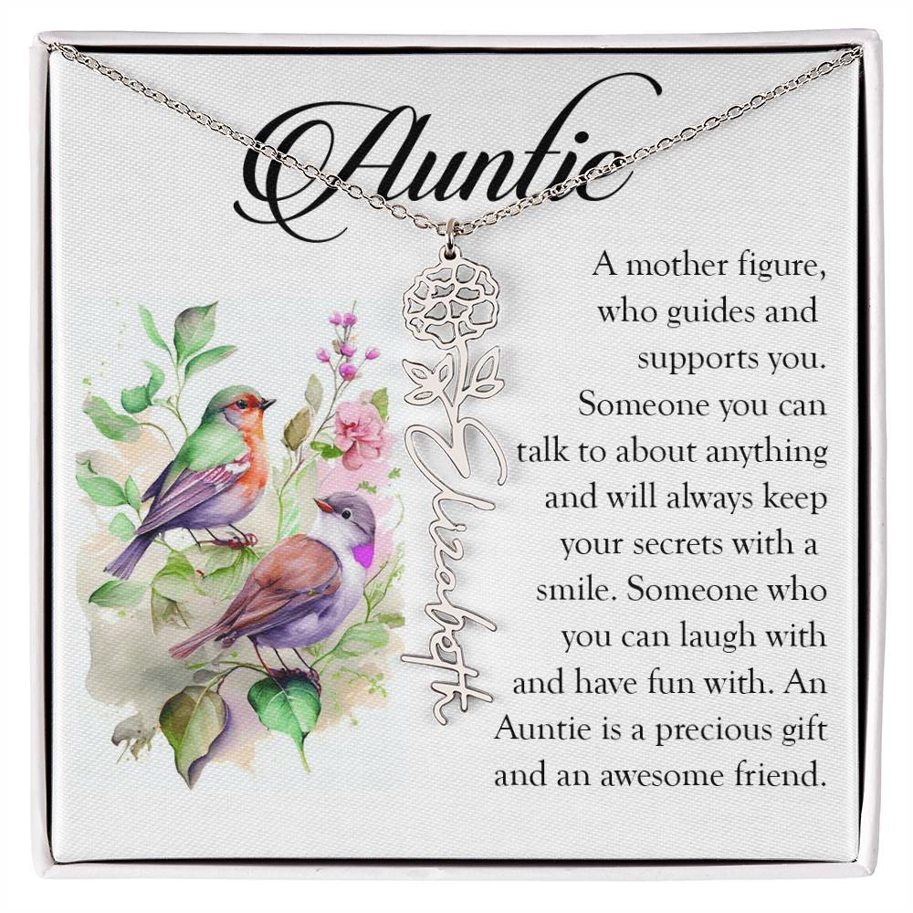 Aunt Gift, Name Flower Necklace