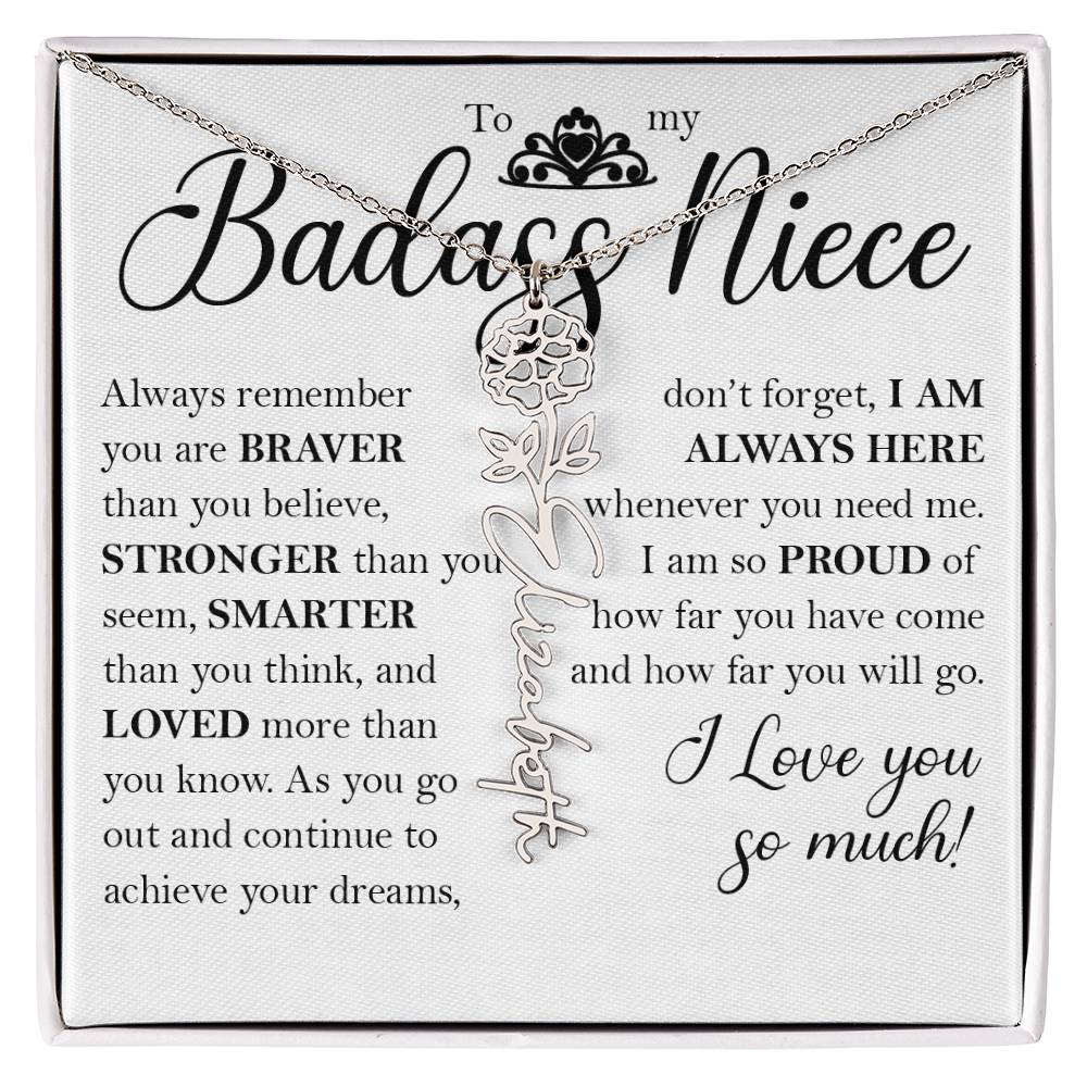 Nice Gift, Name Flower Necklace