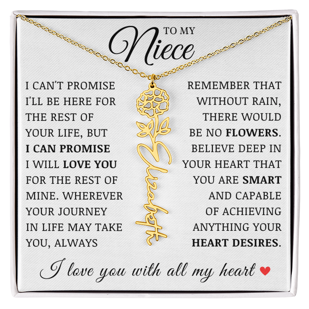 Niece Name Flower Necklace