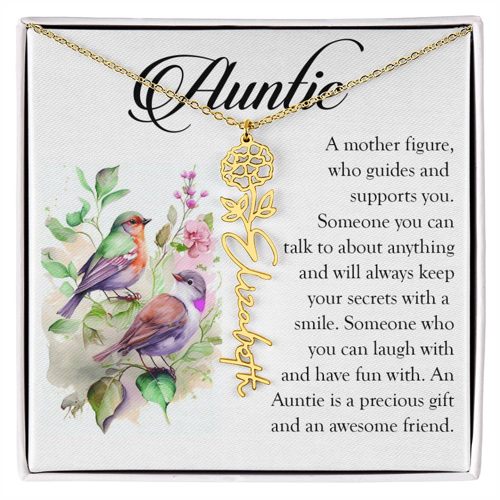 Aunt Gift, Name Flower Necklace
