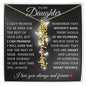 To My Daughter "No Rain No Flowers" Name Necklace
