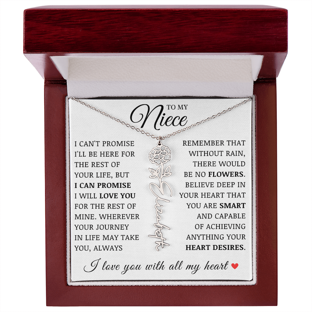 Niece Name Flower Necklace
