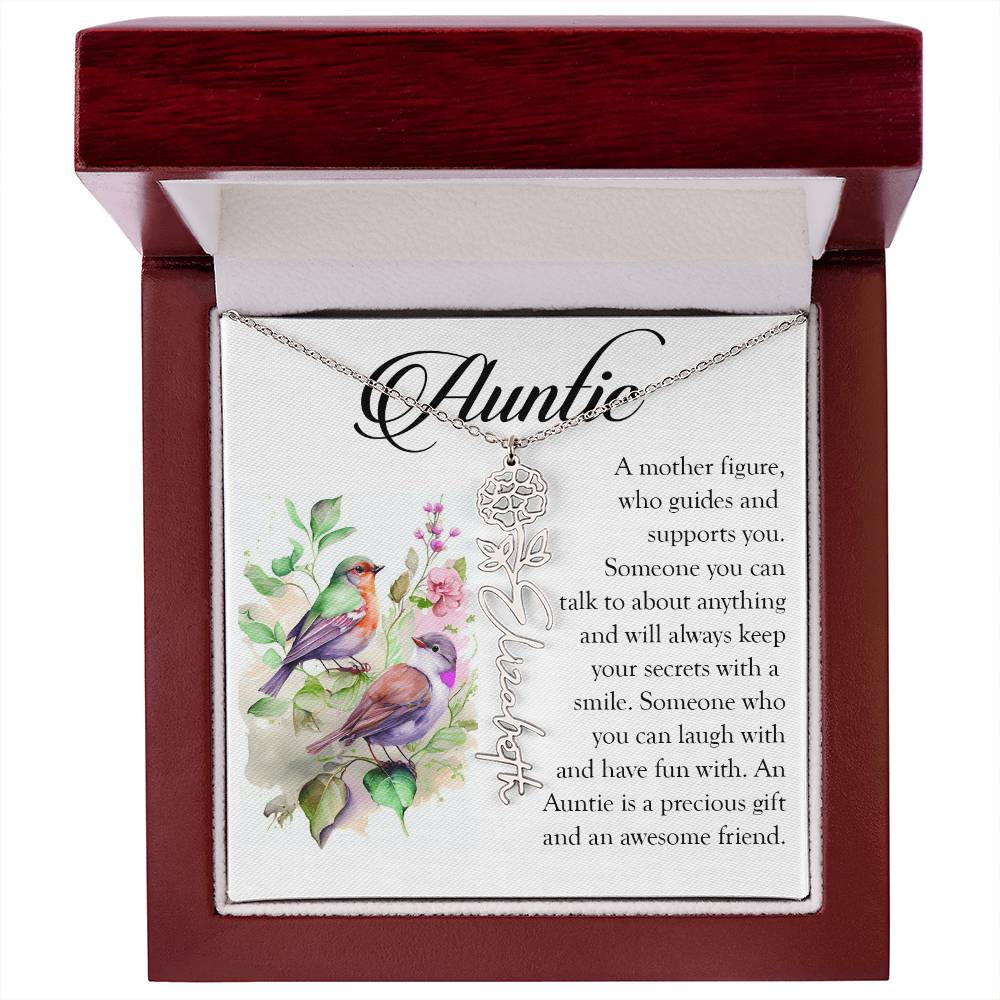 Aunt Gift, Name Flower Necklace
