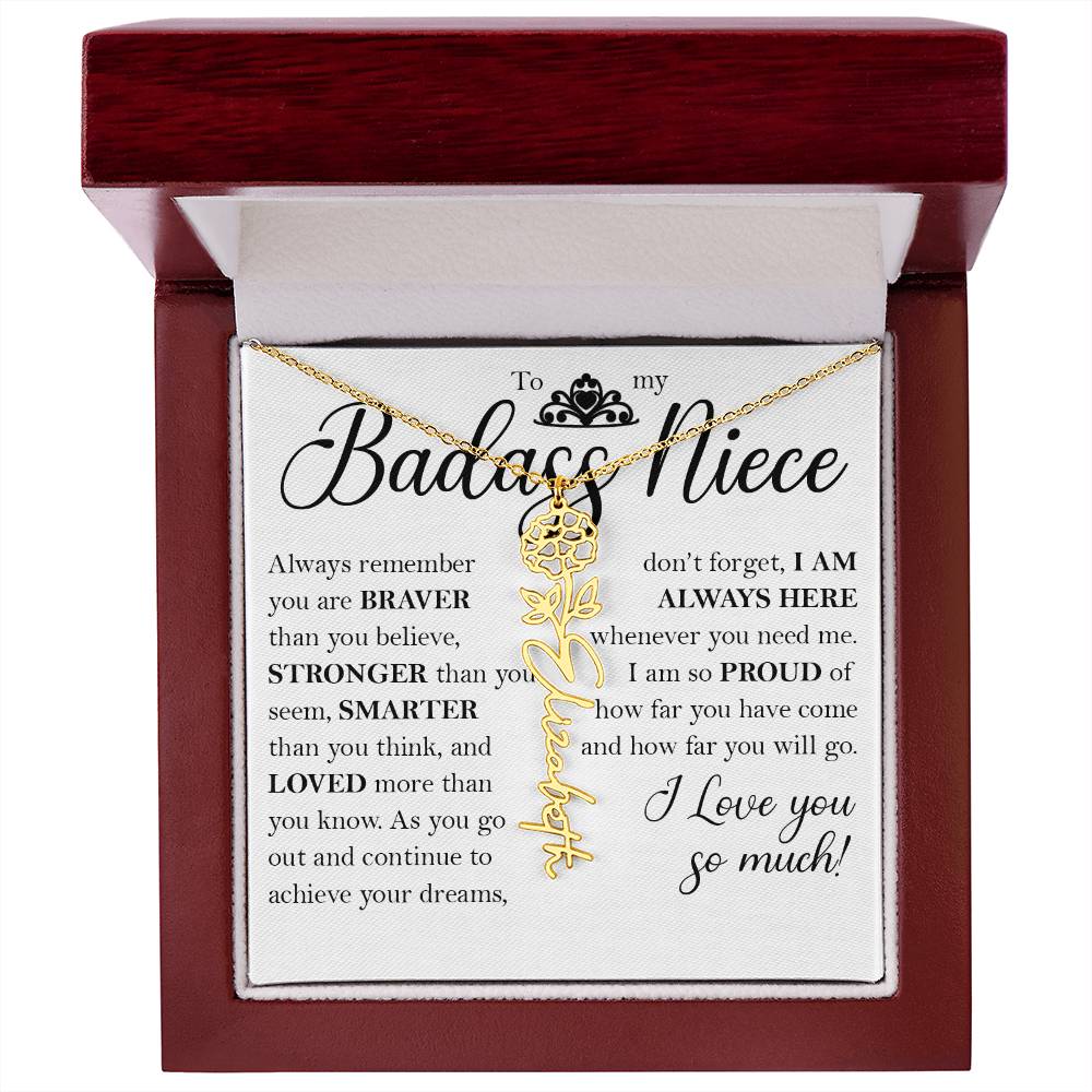 Nice Gift, Name Flower Necklace